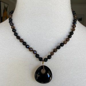 Chan Luu Black Mix Black Onyx Pendant Short Neckla